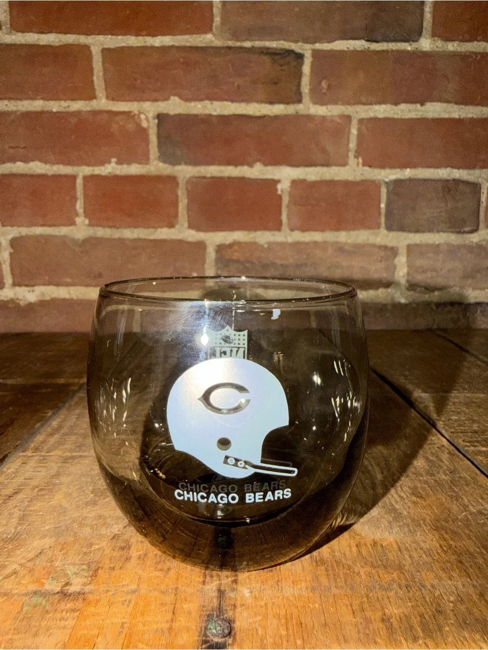 NFL Chicago Bears Clear Glass with White Helmet Logo